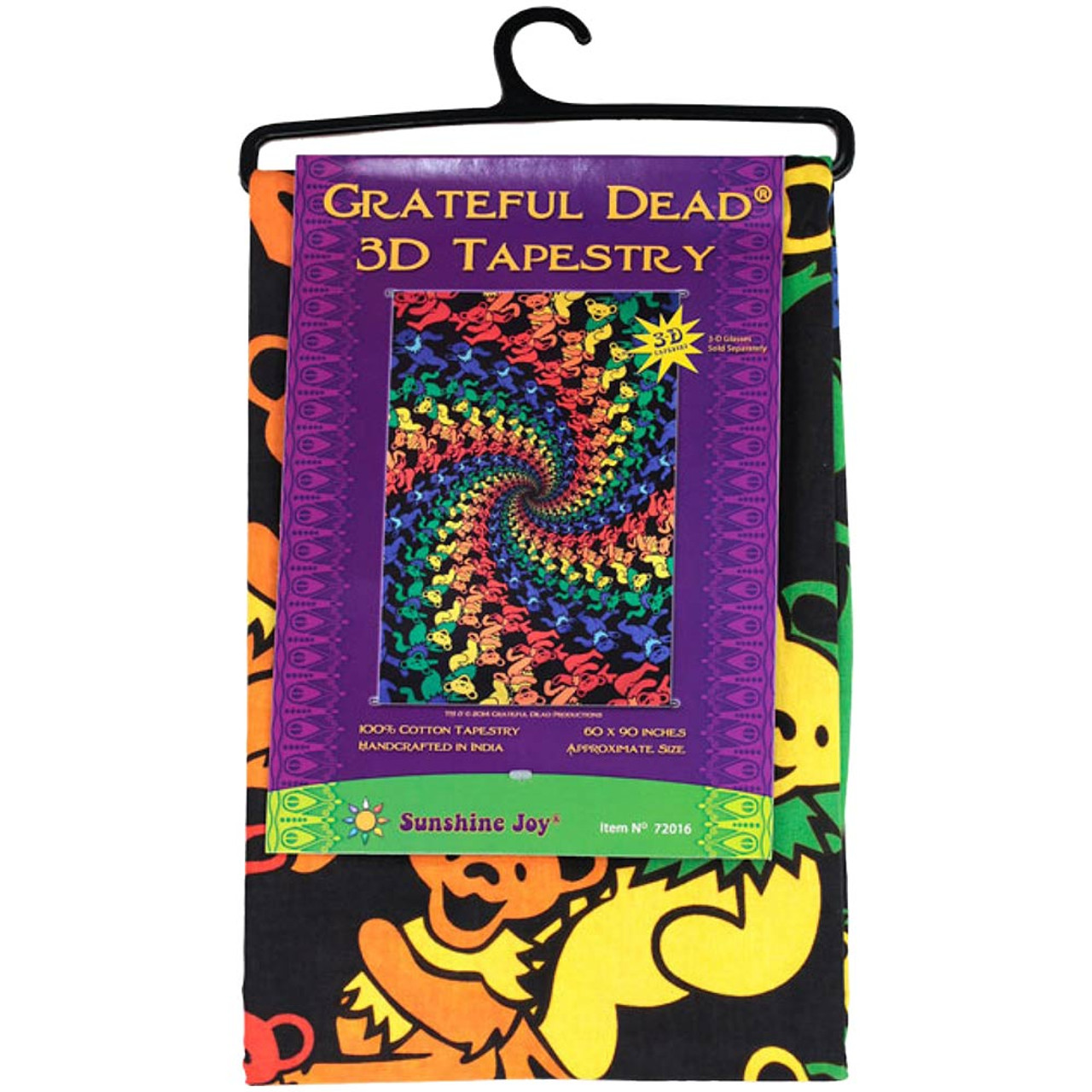 Grateful Dead Dancing Bears Spiral 3D Tapestry