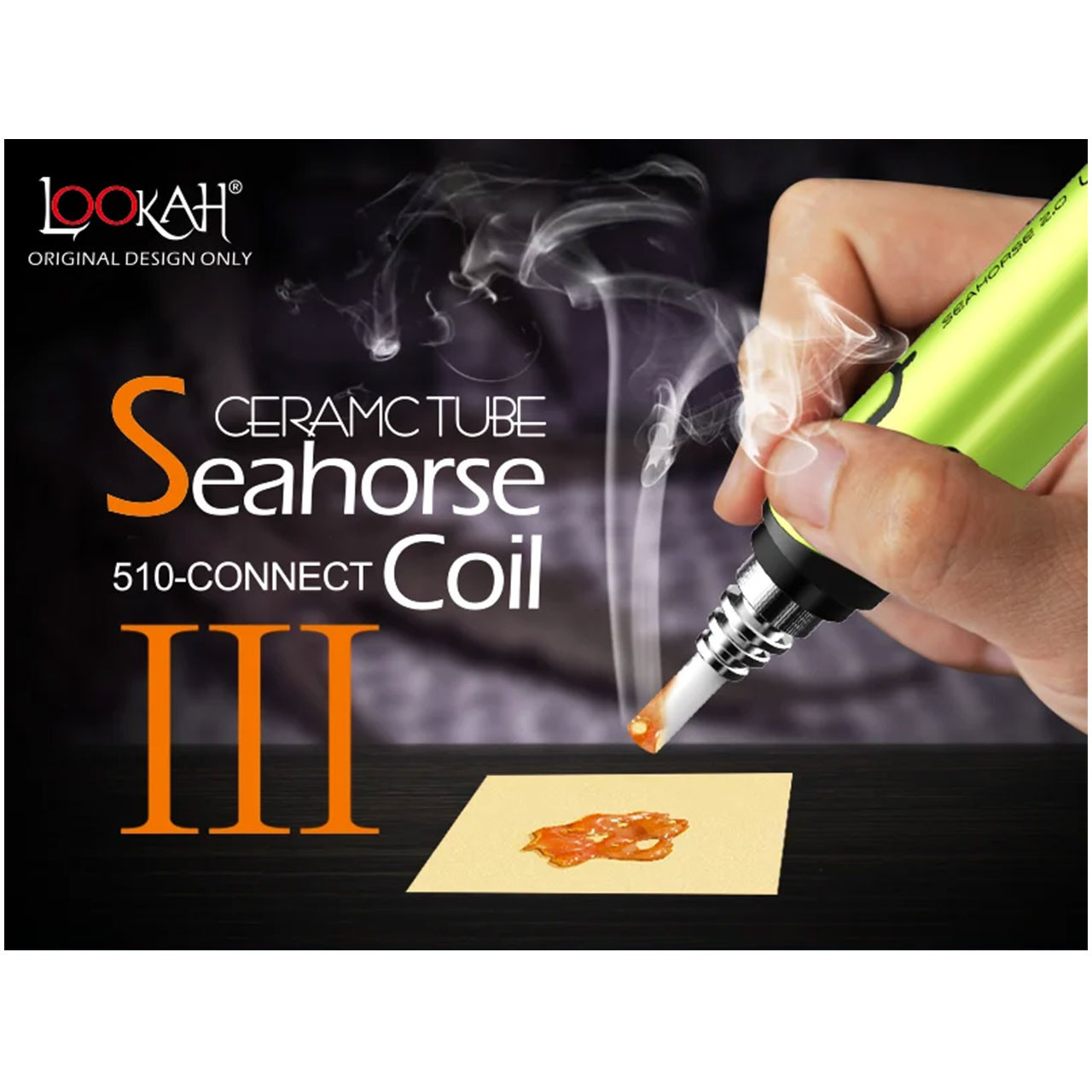 Lookah Seahorse Coil III: Ceramic Tube E-Nectar Collector Tips, 3-Pack