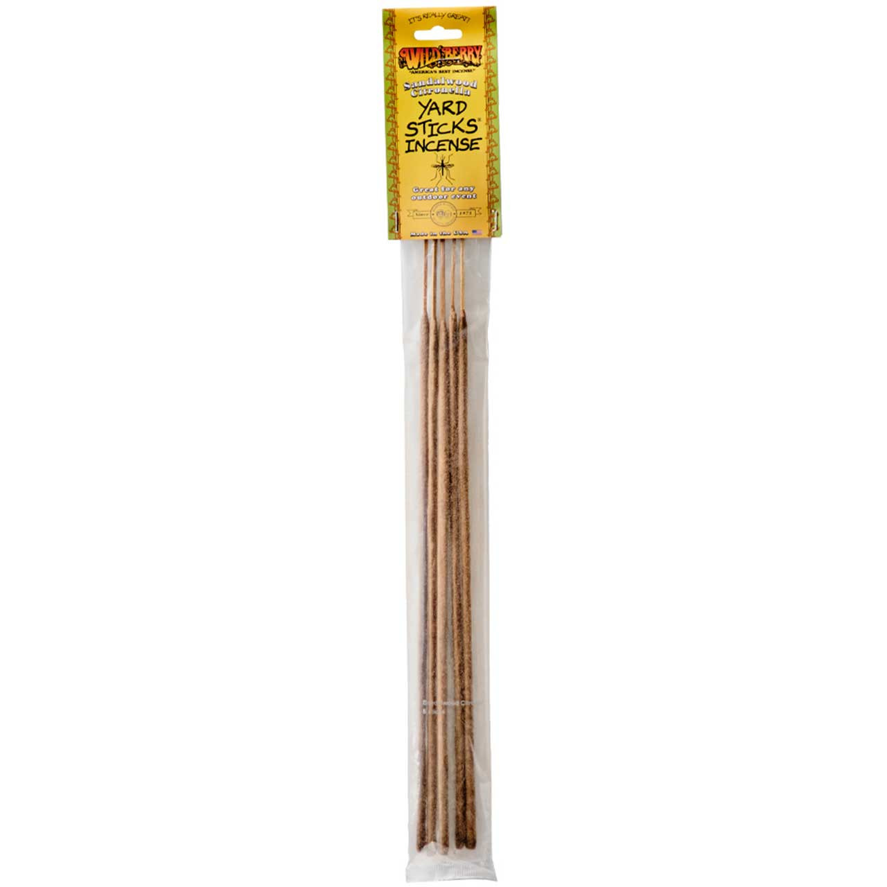 Wild Berry Yard Stick Incense Sandalwood Citronella, 5 Sticks