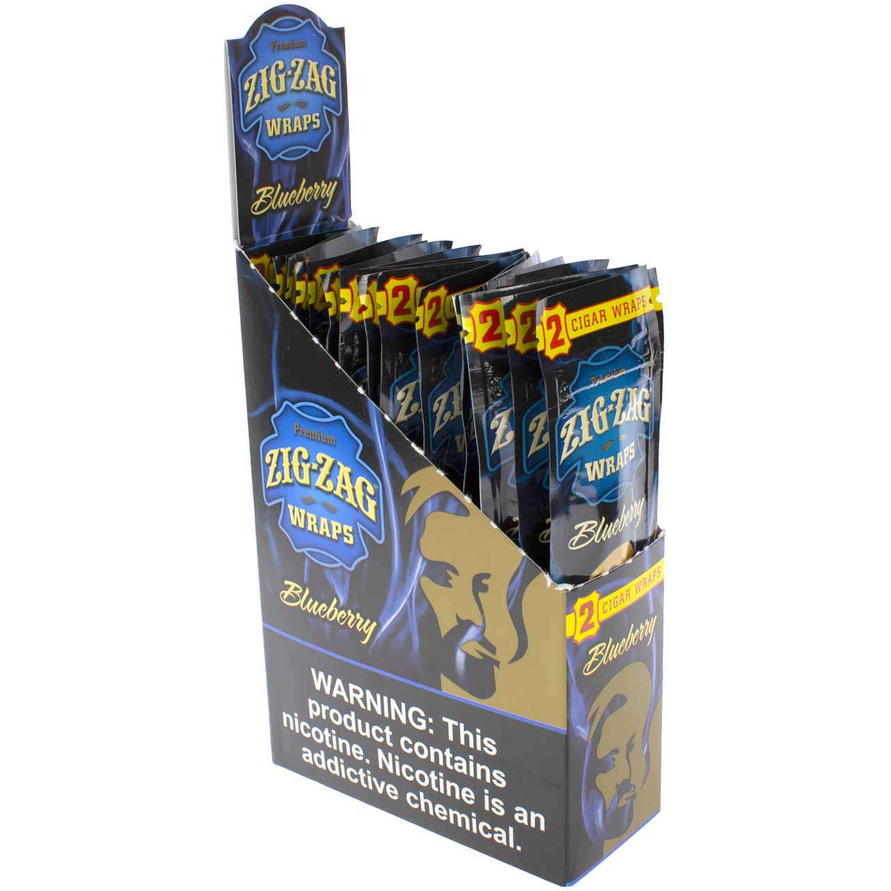 ハッピーベリー　1207 Zig-Zag Blunt Wraps - Blueberry, 2 Wraps | Waterbeds 'n' Stuff