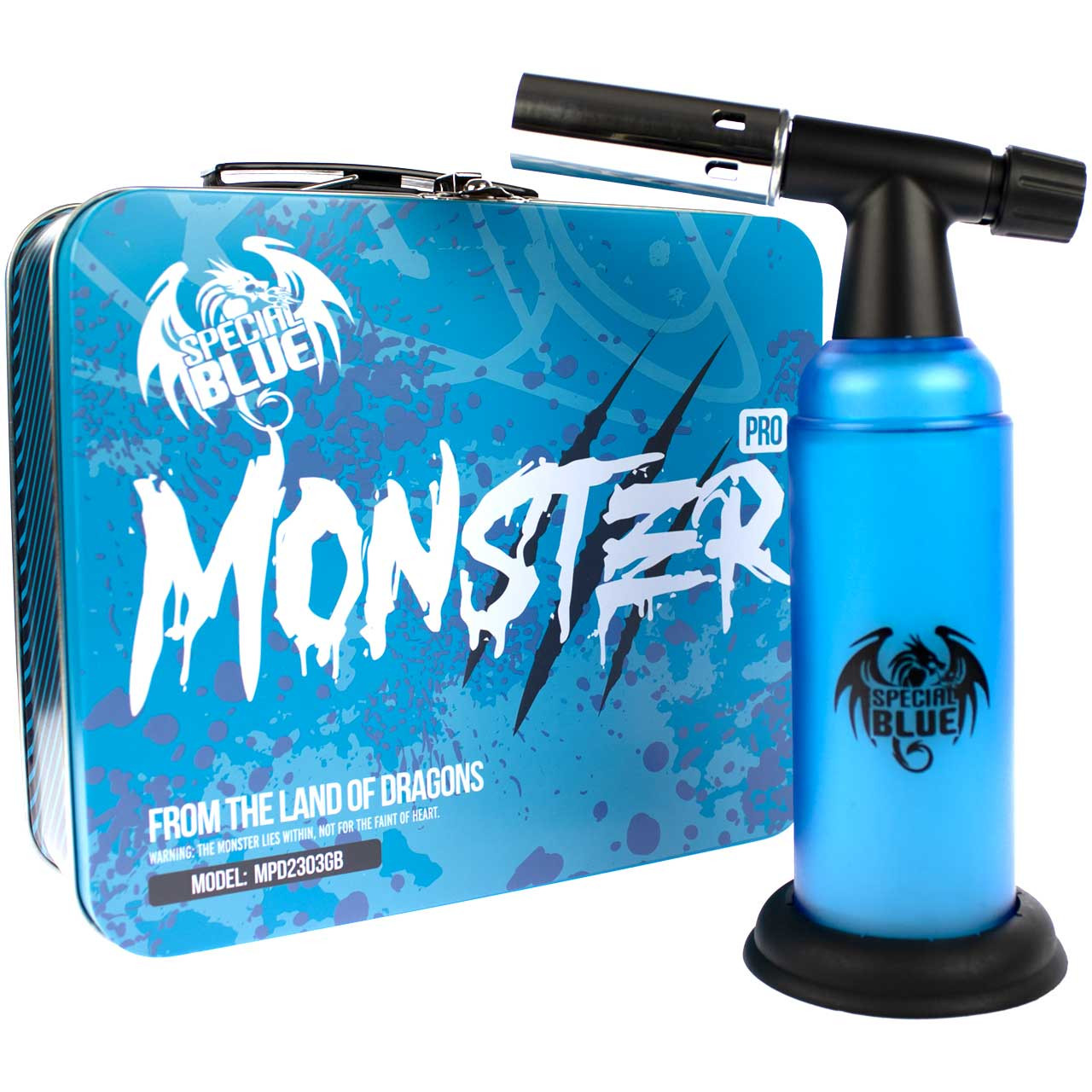 Special Blue Monster Pro Torch with Stash Box - Blue | Waterbeds