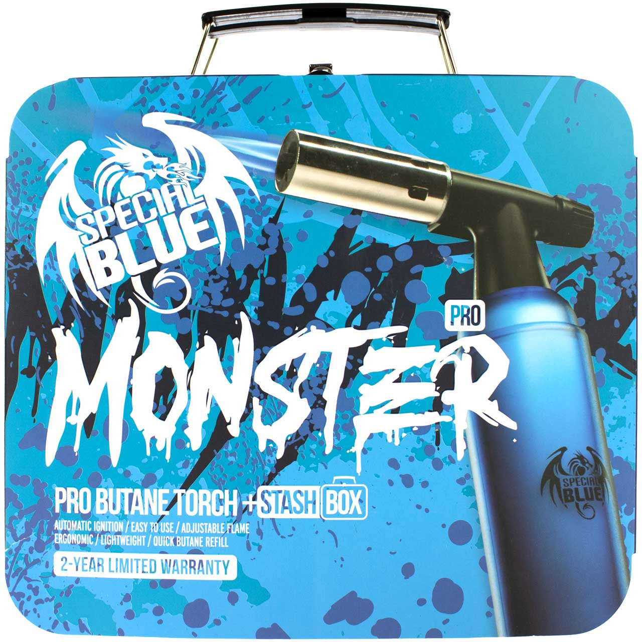 Special Blue Monster Pro Torch with Stash Box - Blue | Waterbeds