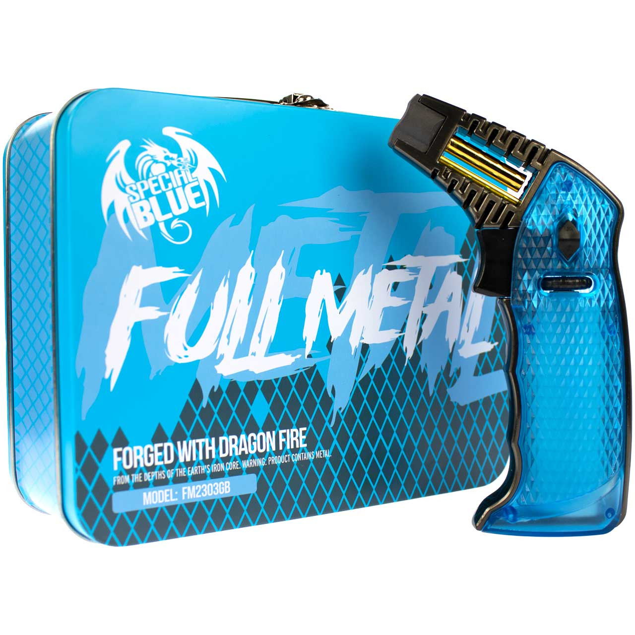 Special Blue Full Metal Pro Torch with Stash Box - Blue