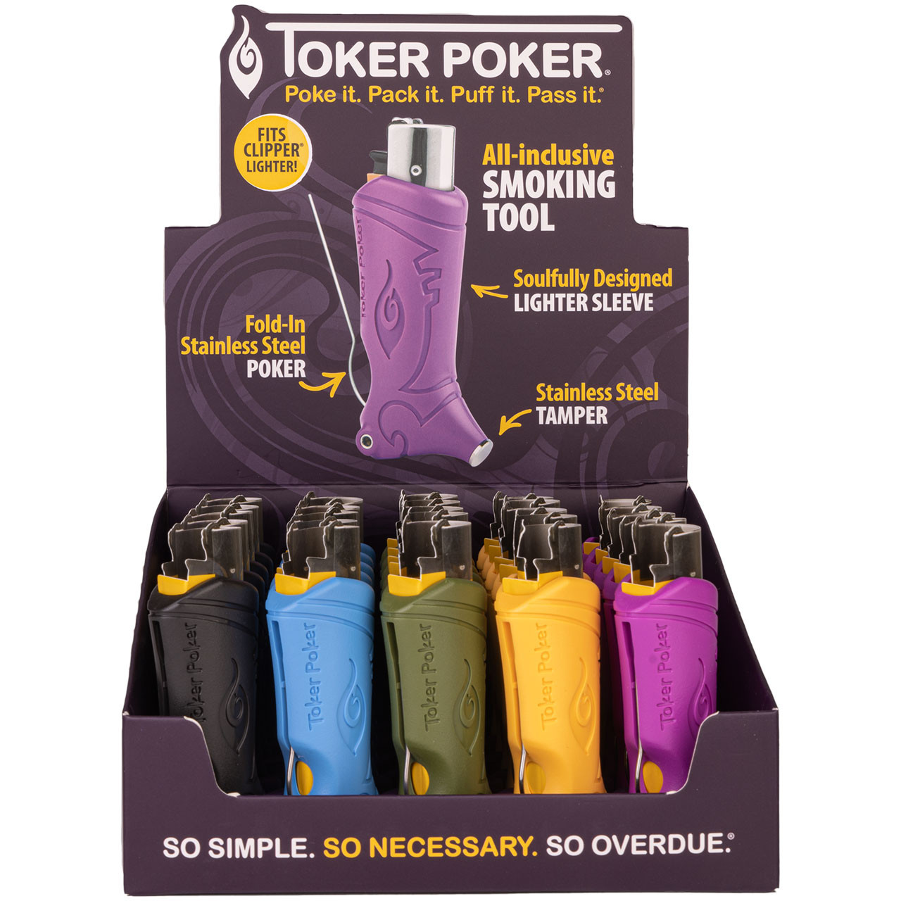 Toker Poker Clipper Lighter Sleeve, Assorted Colors - Waterbeds 'n