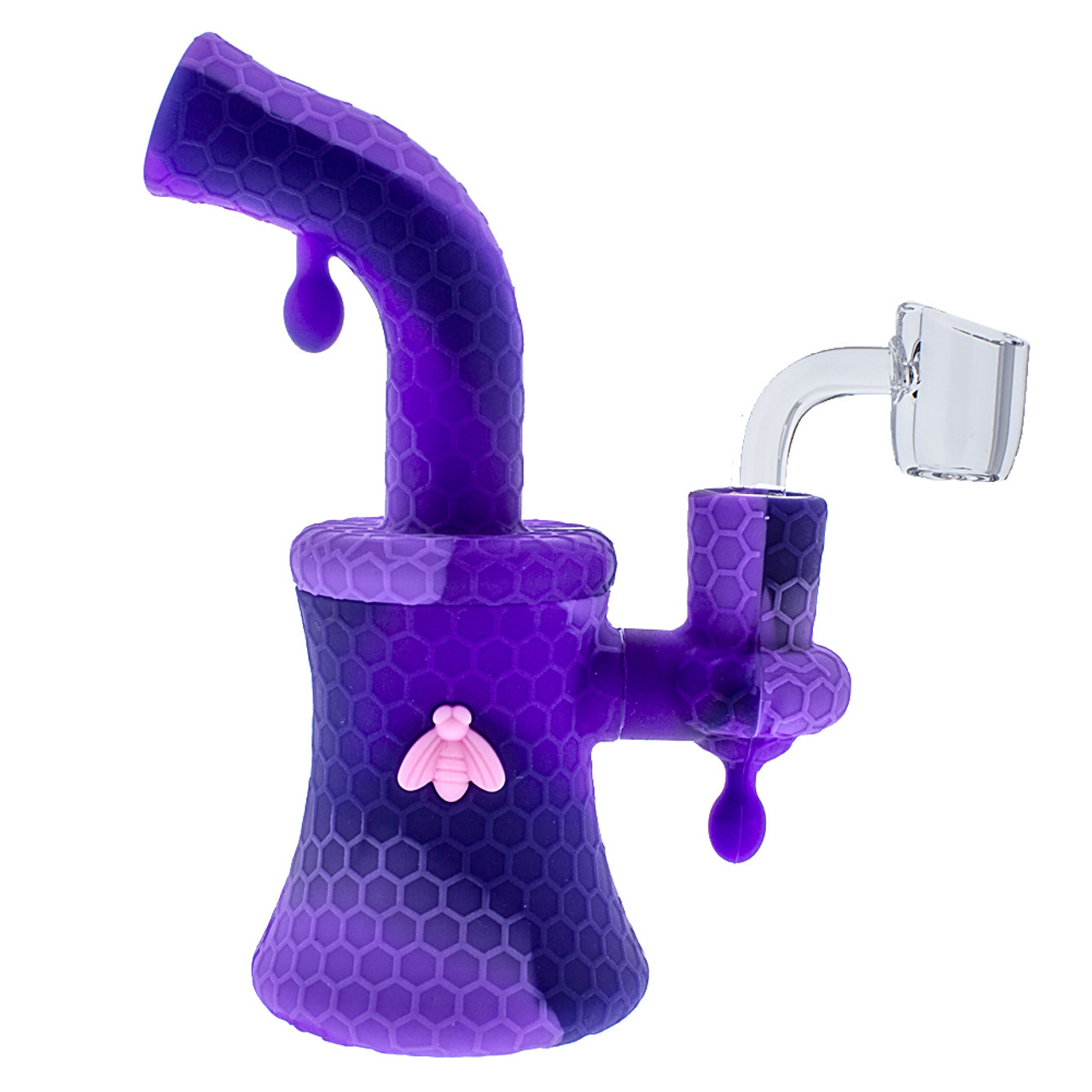 Stratus - 2 in 1 Honey Dab Straw and Silicone Hand Pipe - Purple