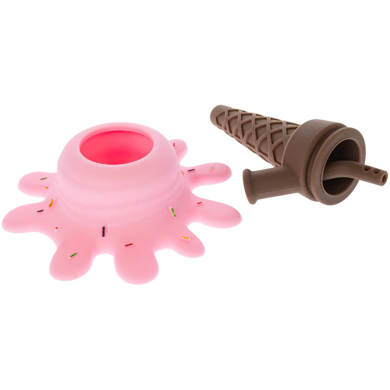 Melted Ice Cream Cone Silicone Bong, Assorted Colors Bong