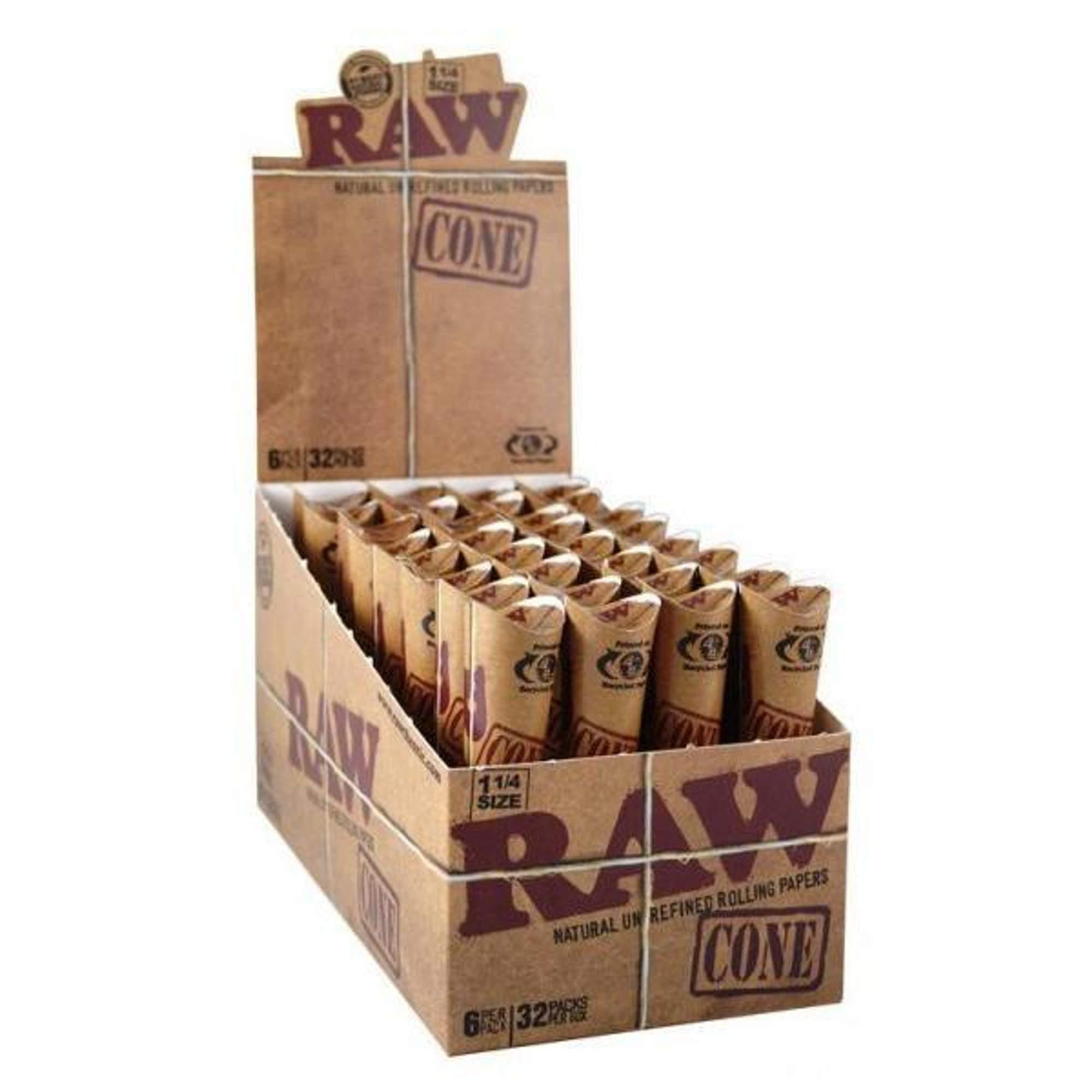 Raw Classic 1 1 4 Pre Rolled Cones Natural Unrefined