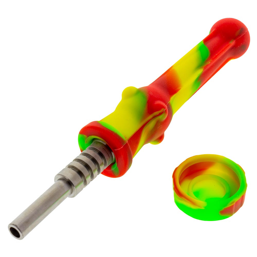 Portable Silicone Nectar Collector Straw With Nail