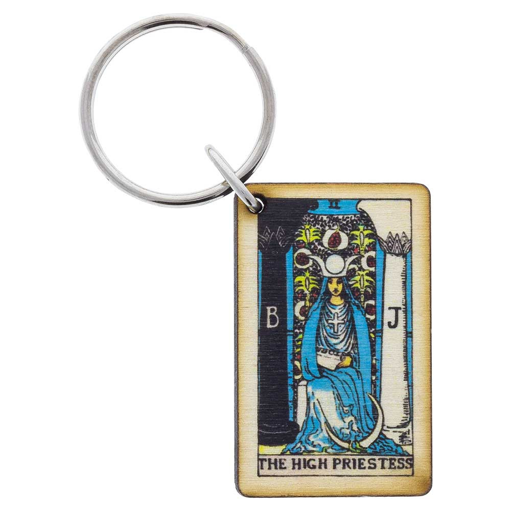 High Priestess Tarot Card Keychain High Priestess Gift Meditation High Priestess Tarot Card Gift Wood Keychain Spiritual Gift Keychains Lanyards Accessories Ugaurbanag Com