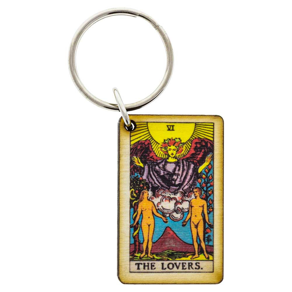 The Lovers Tarot Wooden Keychain For Sale Lowest Price