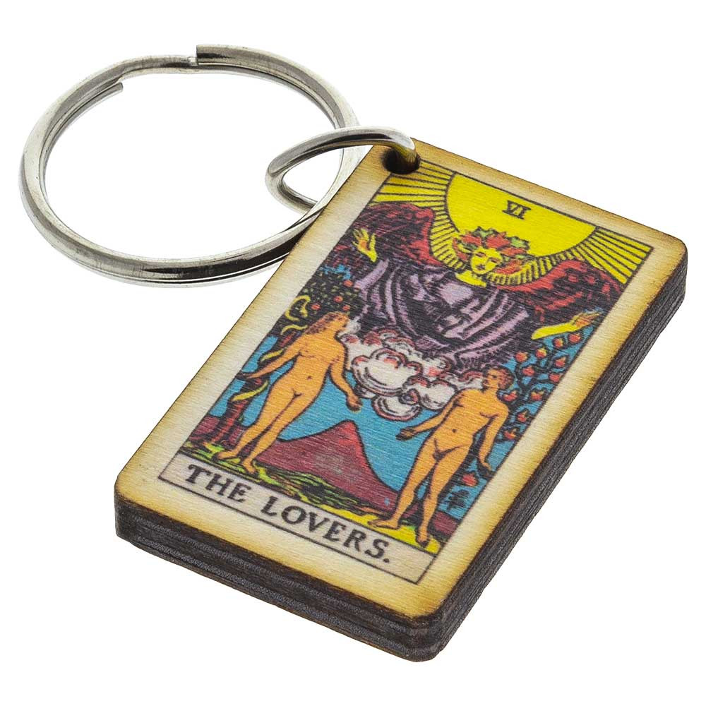 The Lovers Tarot Wooden Keychain For Sale Lowest Price