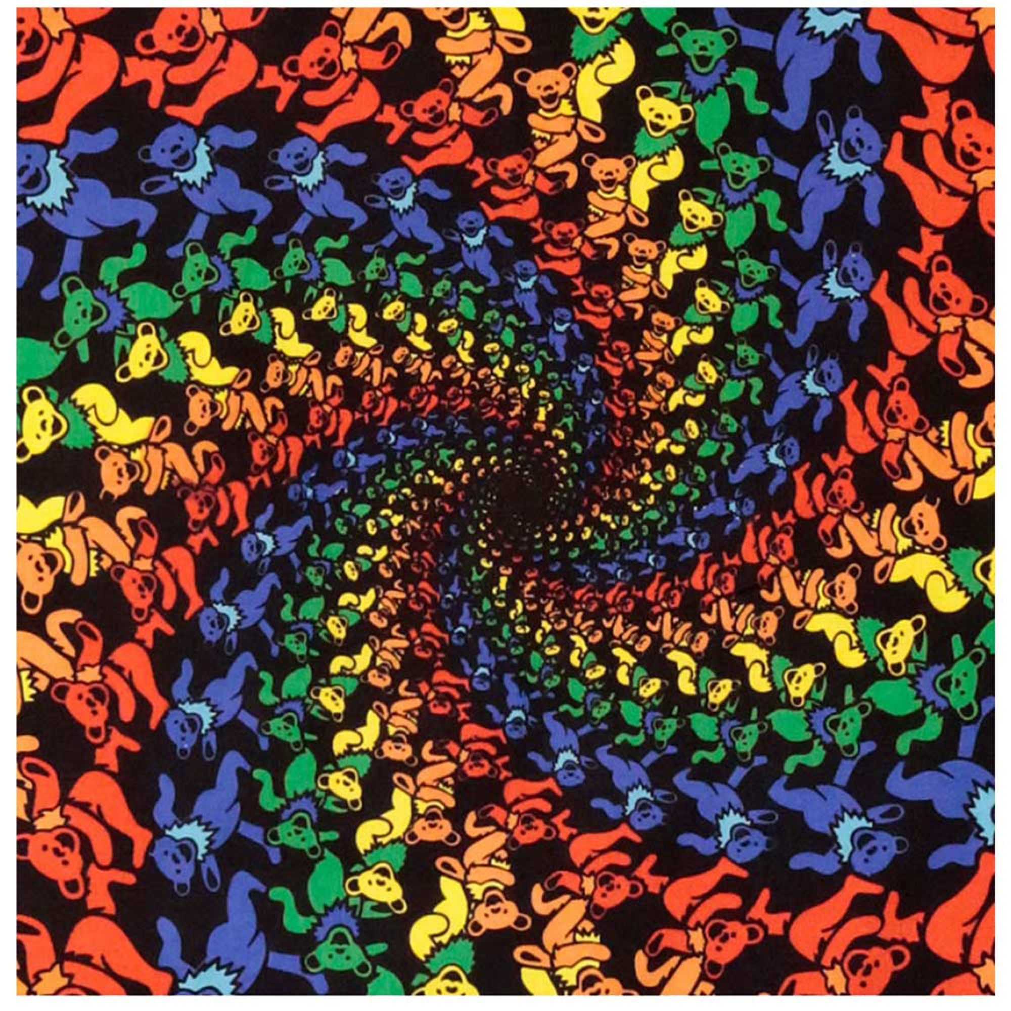 Grateful Dead Dancing Bears Spiral 3D Tapestry