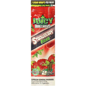  Juicy Double Wraps – Strawberry Fields | 2 Flavored Blunt Wraps per Pack 