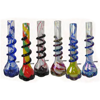 An assortment of these Attaglass 16" Bubble Bongs with Crown Base and Wrap.