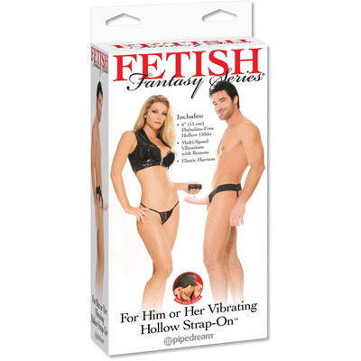Fetish Fantasy Series For Him or Her Vibrating Hollow Strap-On