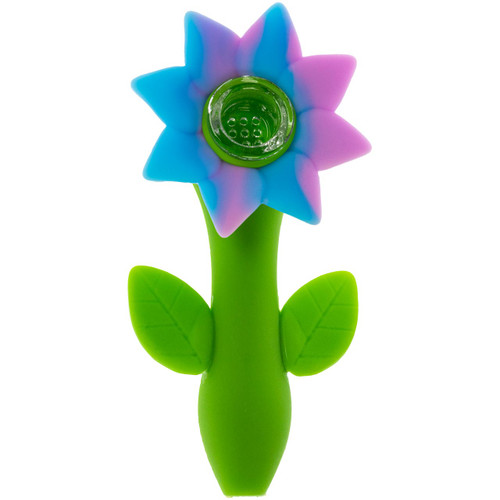 Silicone Sunflower Hand Pipe, Assorted Colors