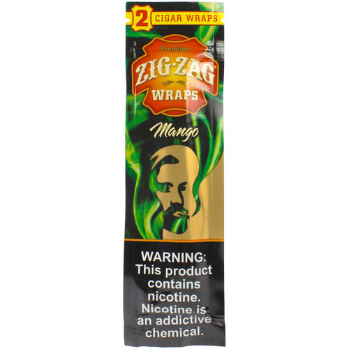 Zig-Zag Blunt Wraps - Mango pouch isolated on white.