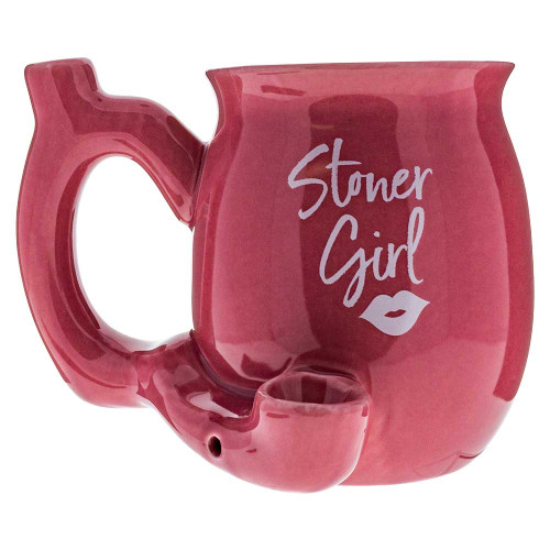 Stoner Girl Pink Ceramic Mug Pipe