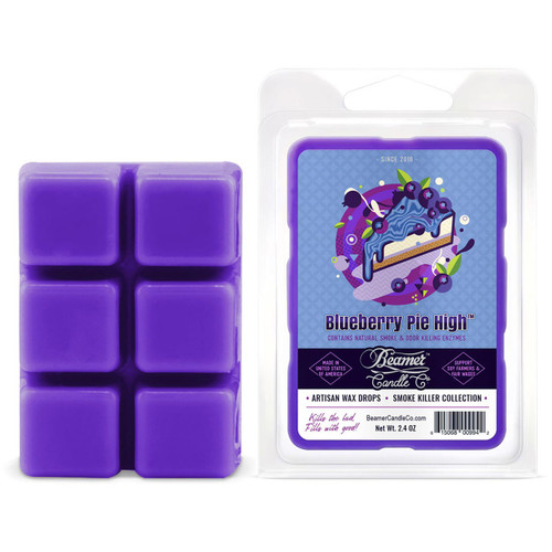 Beamer Candle Co. Blueberry High Pie Odor Eliminating Wax Melts front and back view