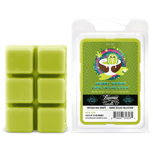 Beamer Candle Co. Skinny Dippin' Lime in the Coco Odor Eliminating Wax Melts Front and Back View