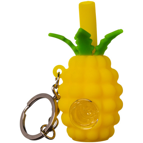 Mini Silicone Pineapple Keychain Pipe, Assorted Colors