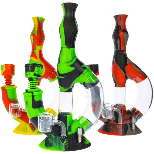 Ooze Echo Silicone Water Pipe, Dab Rig & Nectar Collector Assorted Colors