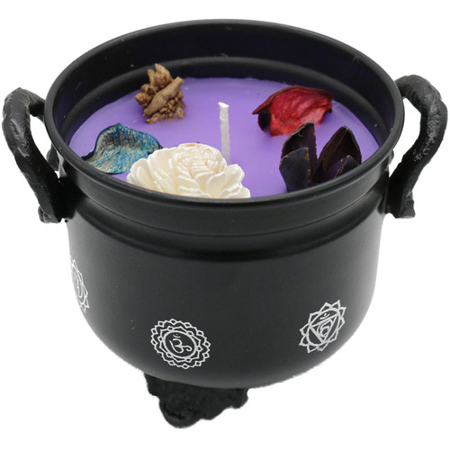 Lavender Scented Smudge Candle in a 7 Chakra Cauldron