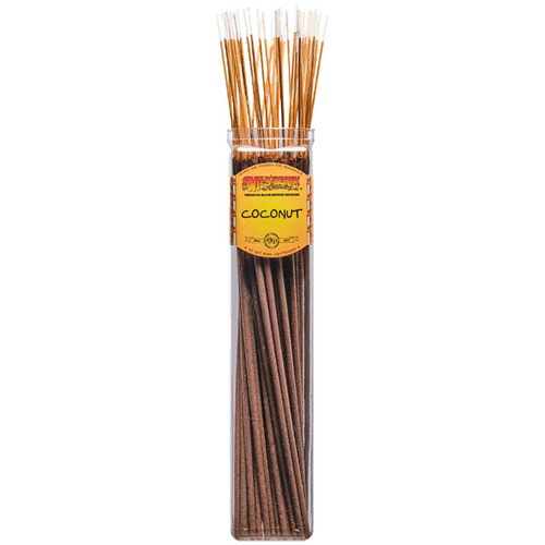 50 Coconut-scented Wild Berry Biggies Incense Sticks in a labeled jar with their signature white-tipped sticks emerging at the top.