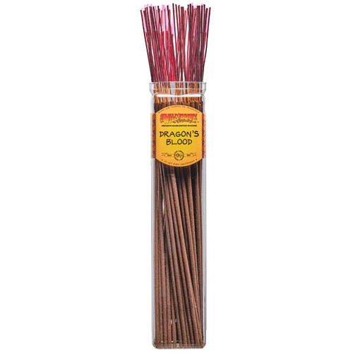 50 Dragon's Blood-scented Wild Berry Biggies Incense Sticks in a labeled jar with their signature deep purple-colored sticks emerging at the top.