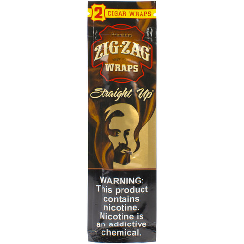 Zig-Zag Blunt Wraps - Straight Up pouch isolated on white.