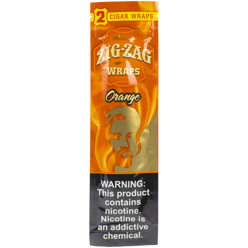 Zig-Zag Blunt Wraps - Orange pouch isolated on white.