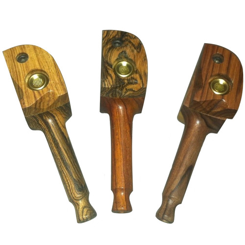 An assortment of Z-7 Wood Pipes of different colors due to the natural wood used.