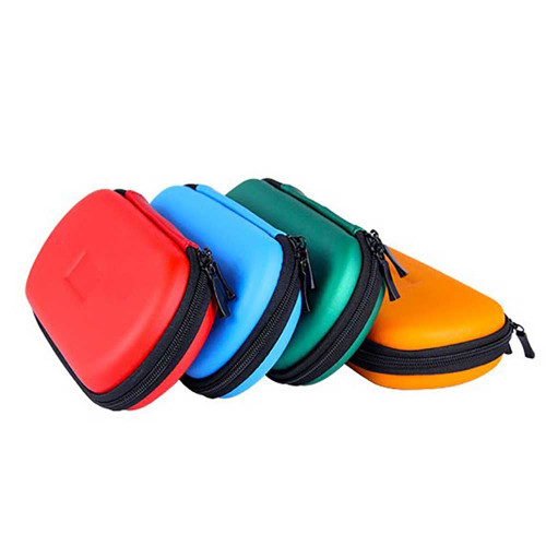 eGo Zipper Cases in Red, Blue, Green, and Yellow.