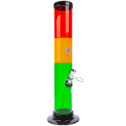 JM Enterprises 12" Straight Acrylic Rasta Bong