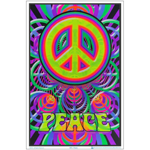 Front view of the artwork on this Peace Sign Back Light Poster under normal lighting.