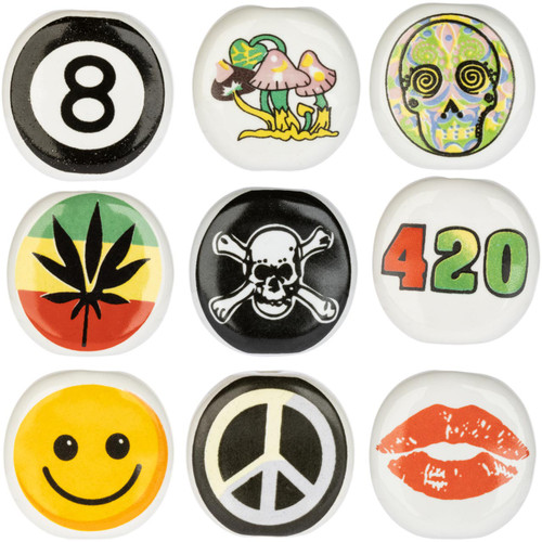 Ceramic Smoke Stones, Assorted Graphics