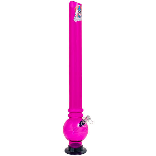 Quarter view of a Pink Graffix 24" Bubble Bong 90's Novelty Bong Wholesale Bongs