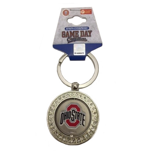 Ohio State Rhinestone Spinner Keychain