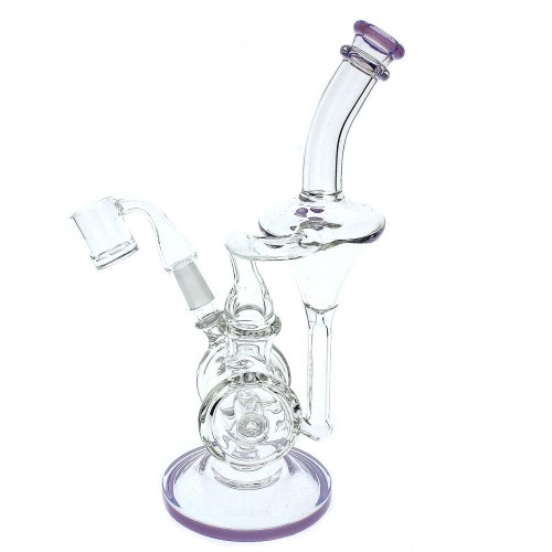 10" Inline Barrel Recycler Oil Rig with UV reactive color