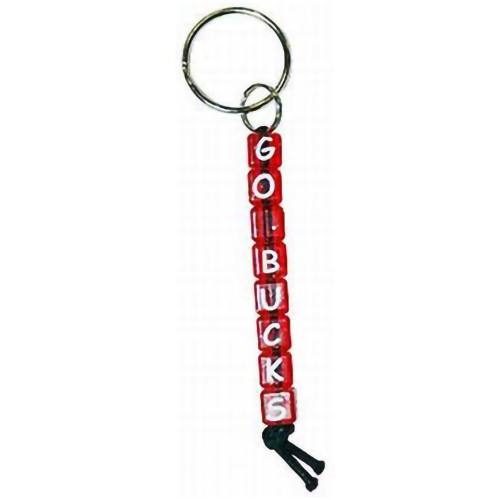 Ohio State "Go Bucks" Small Beaded Keychain