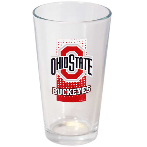 Ohio State Buckeyes Dot Pattern Pint Glass
