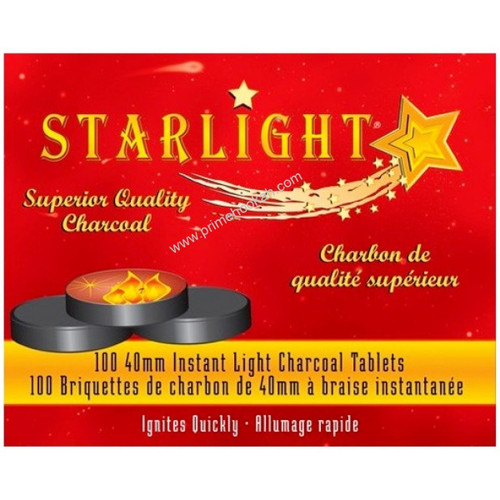 Starlight 40mm Instant Light Charcoal Disks, Roll of 10