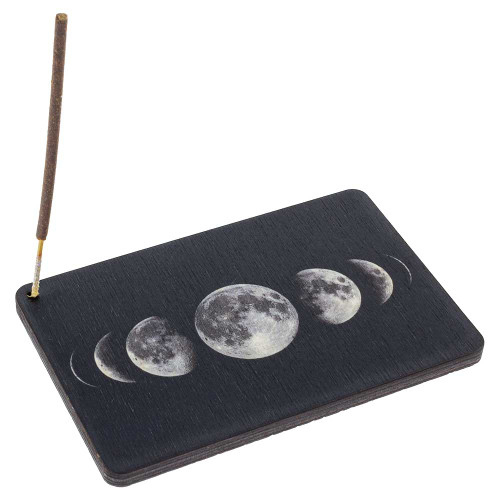 The Moon Phases incense burner with a Shortie incense stick.