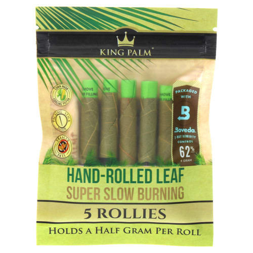 Big 5 pack of pre rolled half gram palm leaf blunts.