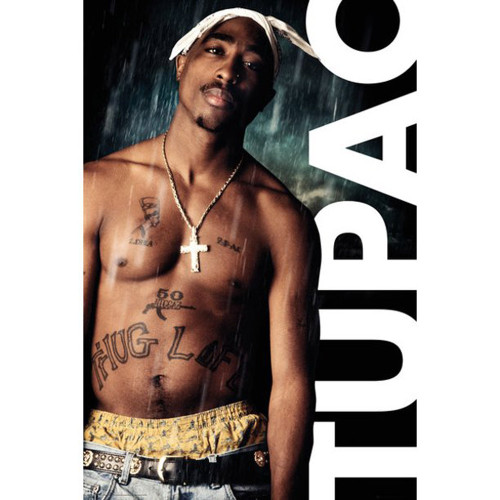 Full graphic of the Tupac Rain Poster for sale.