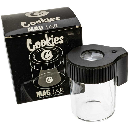 Cookies LED Lit Airtight Mag Jar, Black