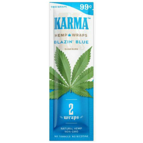 A single pack of Blazin' Blue (Blueberry) flavored, nicotine- and tobacco-free blunt wraps.