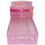 An open display box containing 50 packs of pink rolling paper.