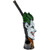 Profile view of a single Green Hair Clown Pipe showing the flat back.