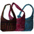 Three assorted colored Vertical Stripe Velvet Hobo Bags.